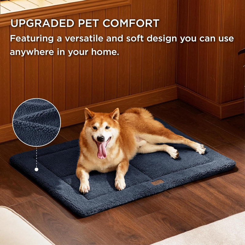 Lit de caisse lavable pour chiens de taille moyenne, tapis de sol réversible en mousse, lits de voyage plats et légers pour chiens d'intérieur et d'extérieur