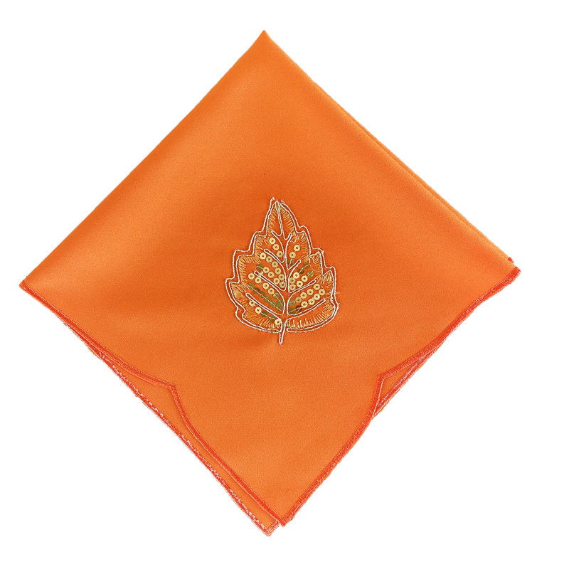 Ensemble de 4 serviettes de table brodées en tissu terre cuite 20 po