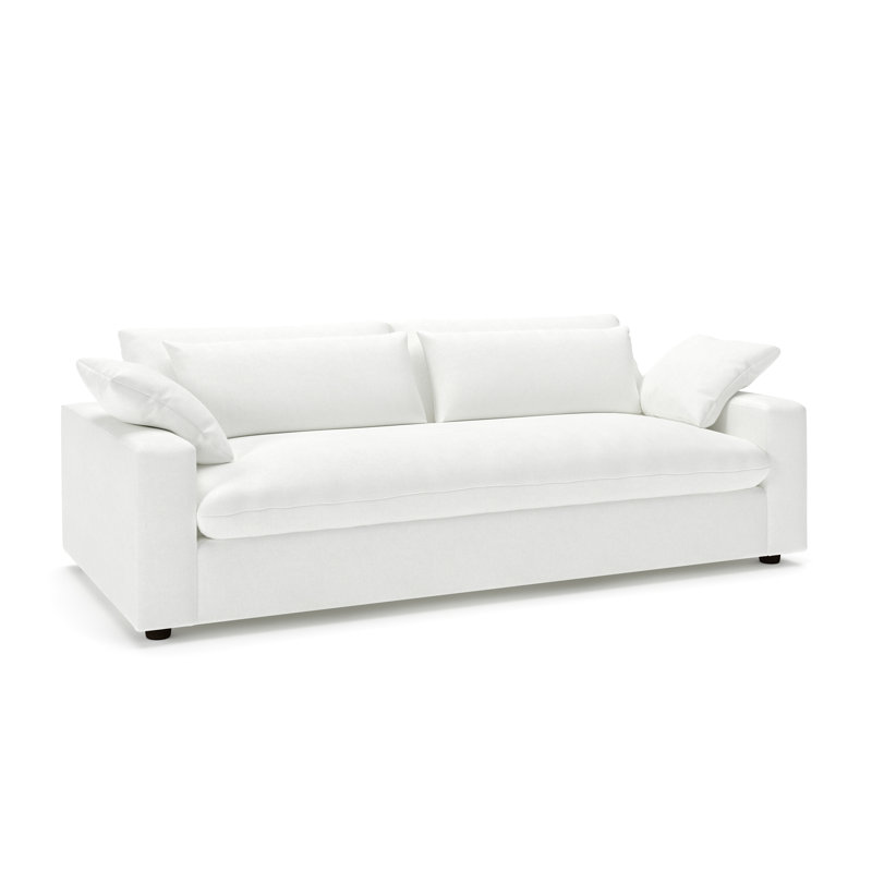 Remy 90'' Upholstered Sofa, John Flour Performance Linen Blend
