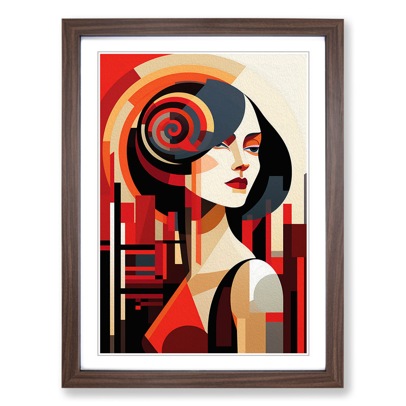 Single Picture Frame Print on Wood, 64cm H x 46cm W, Walnut Framed
