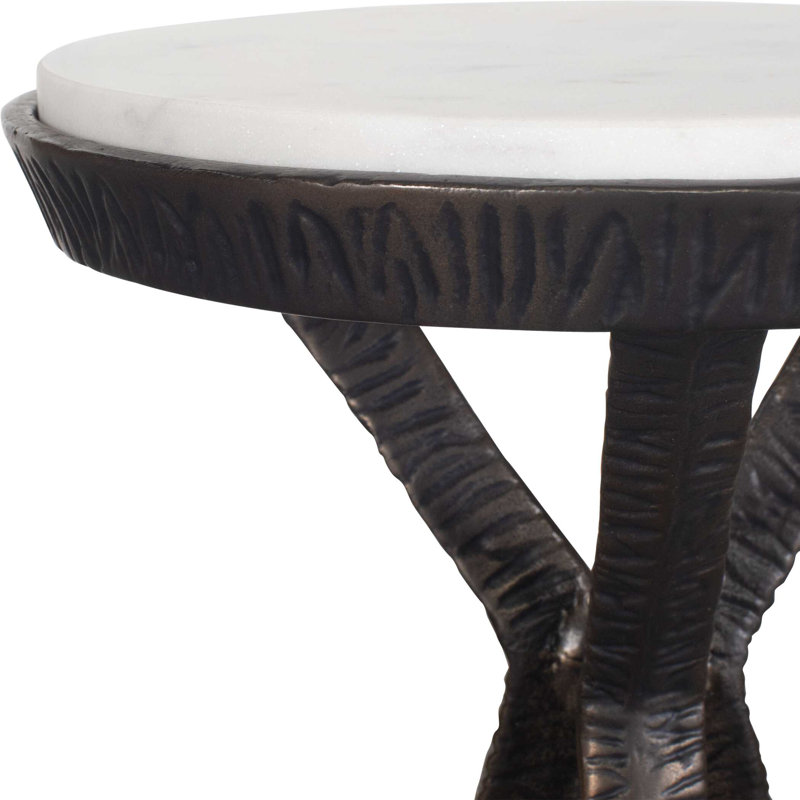 Uttermost Tilton White Marble Accent Table