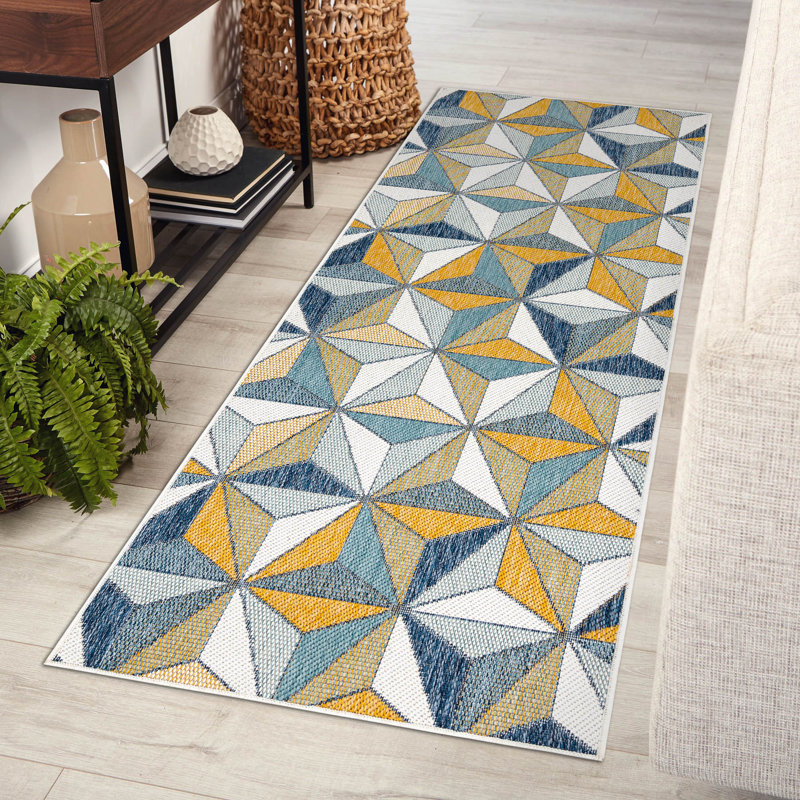 Toftrees Geometric Indoor / Outdoor Area Rug, Runner 80 x 300cm