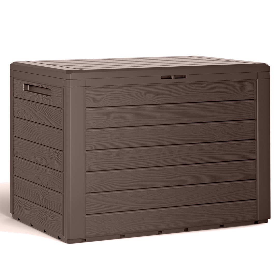 Rebrilliant Farthing 78cm W 190L Water Resistant Plastic Lockable Deck Box in Brown