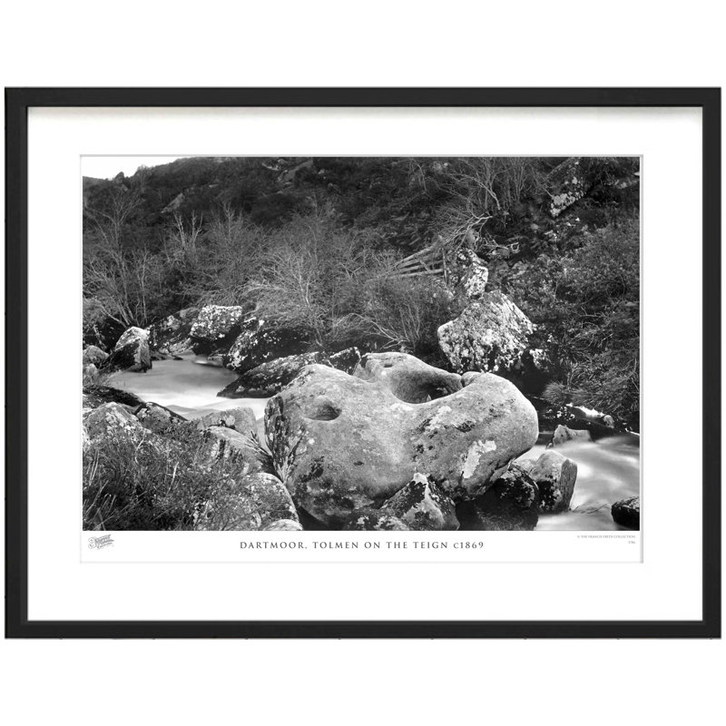 Dartmoor, Tolmen On The Teign C1869 - Single Picture Frame Print, 45cm H x 60cm W x 2.3cm D