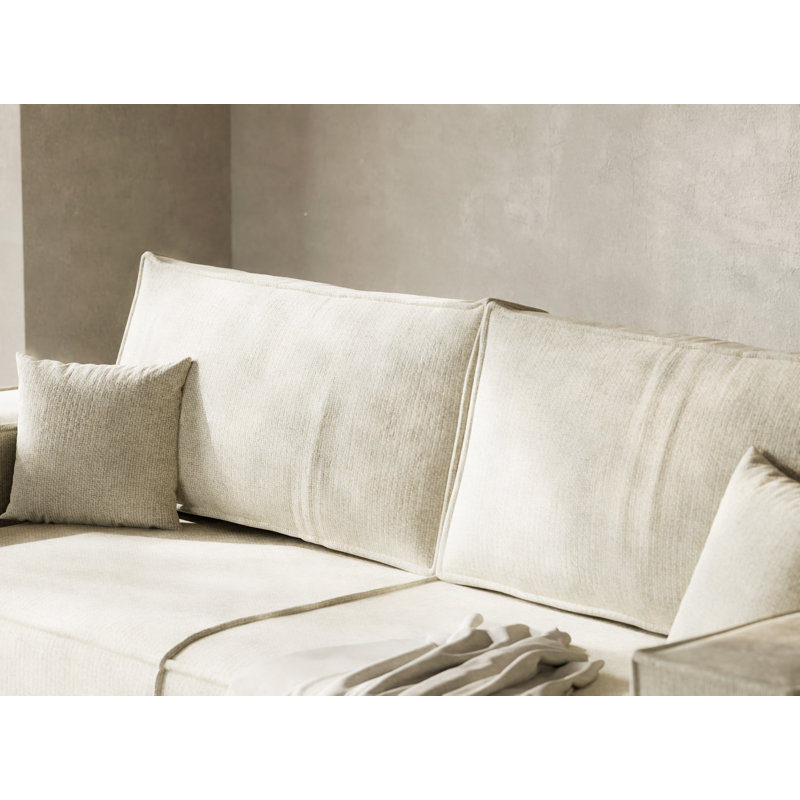 3 Seater Reclining Sofa with Storage, Light Cream