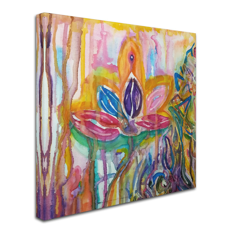 « lotus », reproduction sur toile tendue, H 14 po x l 14 po