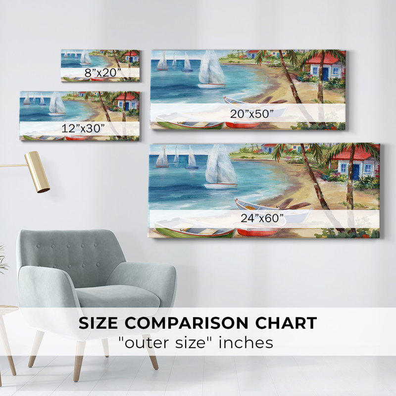 Antiqua Holiday sur impression sur toile, H 24 po x l 60 po x P 1,5 po