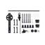 Coast Sequoia 36 po x 84 po Porte de grange coulissante en bois noueux foncé en demi-grille avec ensemble de quincaillerie-86563161