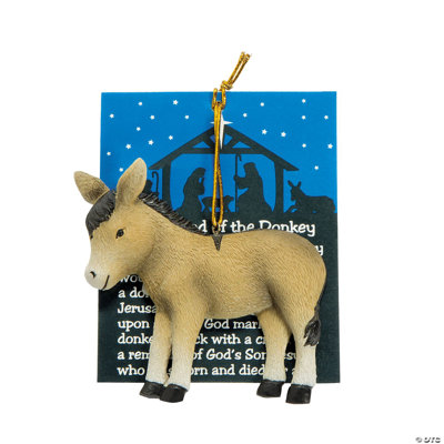 3 Inch Legend of the Donkey Resin Christmas Ornaments with Card for 12
