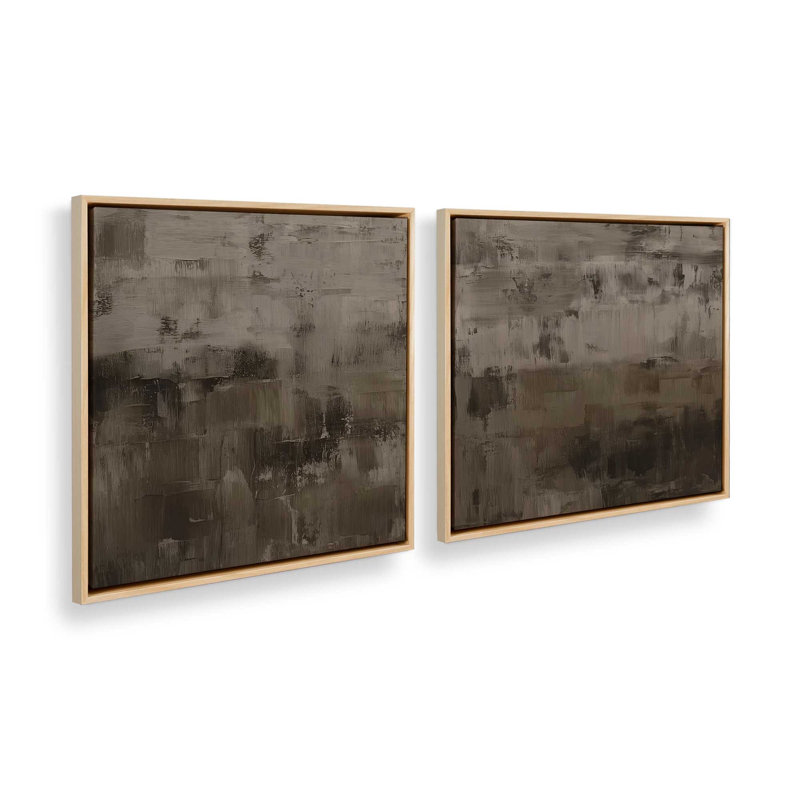 «Echoes of Shadow», ensemble de 2 impressions, 12 po x 12 po, Cadre flottant en érable américain