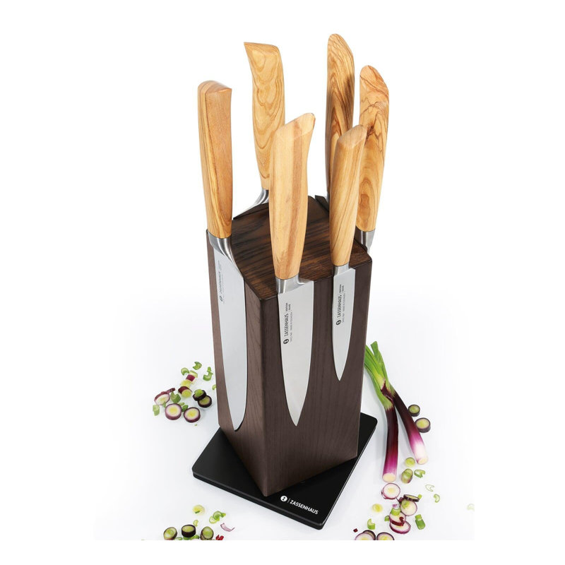 Zassenhaus Magnetic Spinning Knife Block, Ash, 5" x 5" x 10"