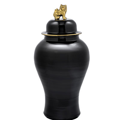 Black Ceramic Jar