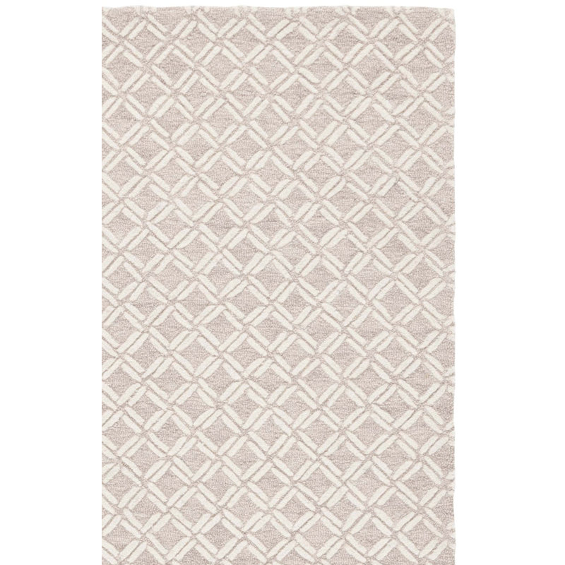Tapis beige / ivoire en laine / coton touffeté à la main Genre 350, Rectangle 8 pi x 10 pi
