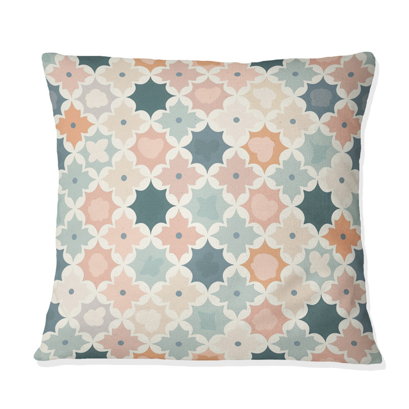 Carreaux marocains verts et roses - Boho, H 16 po x l 16 po