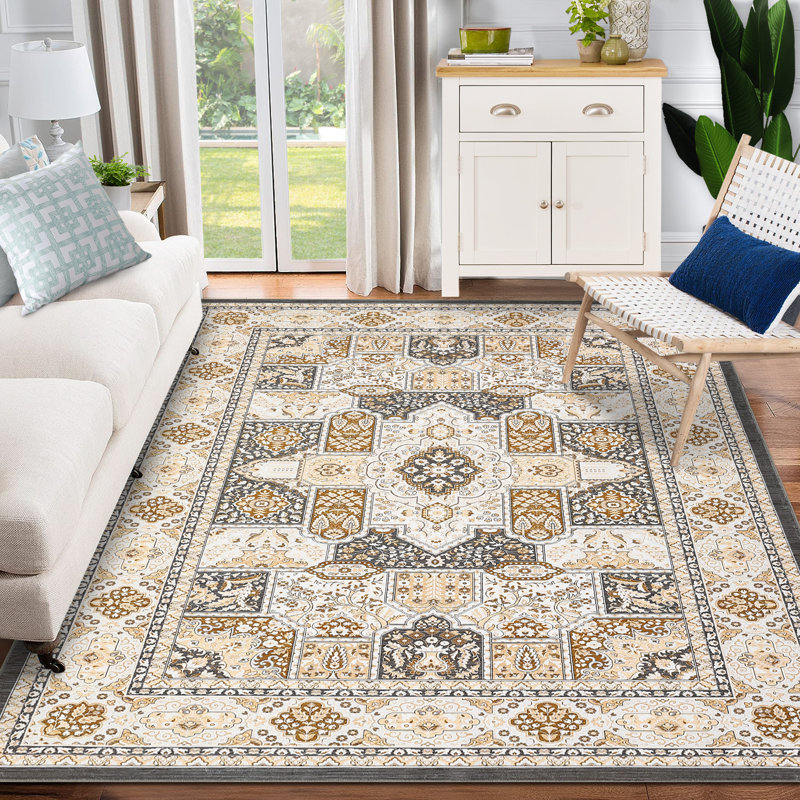 Tapis à motif géométrique Modern Modern, Jaune