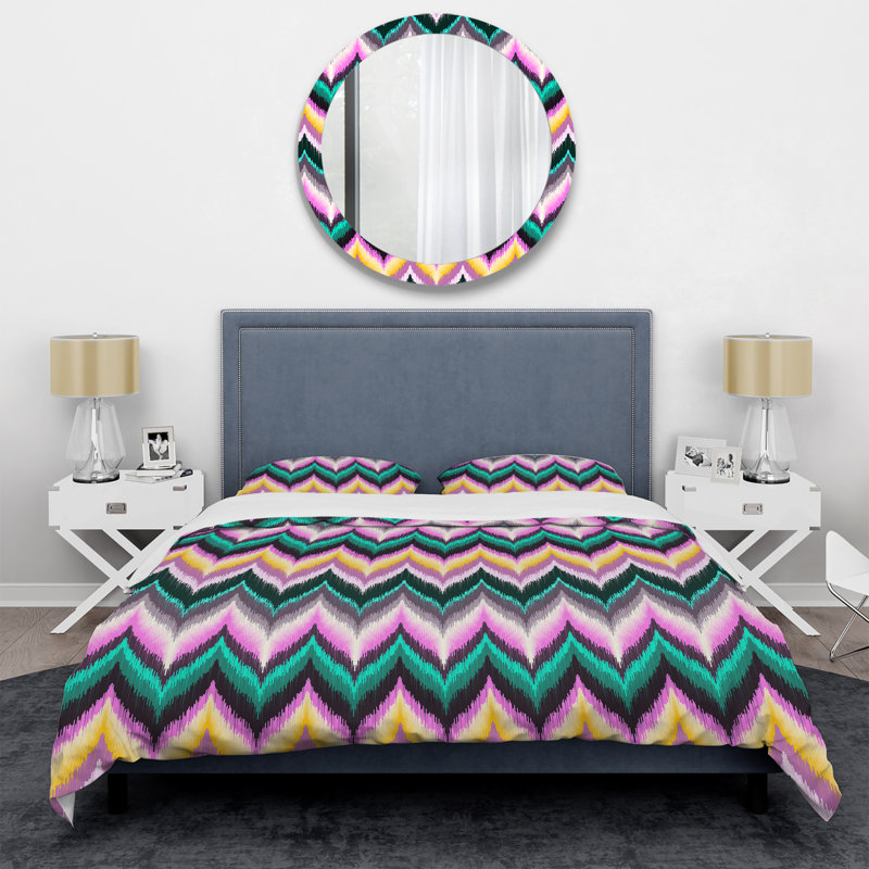 Multicolor Abstract Pattern - Abstract Duvet Cover Set - Microfiber Polyester, Twin Duvet Cover + 1 Standard Sham