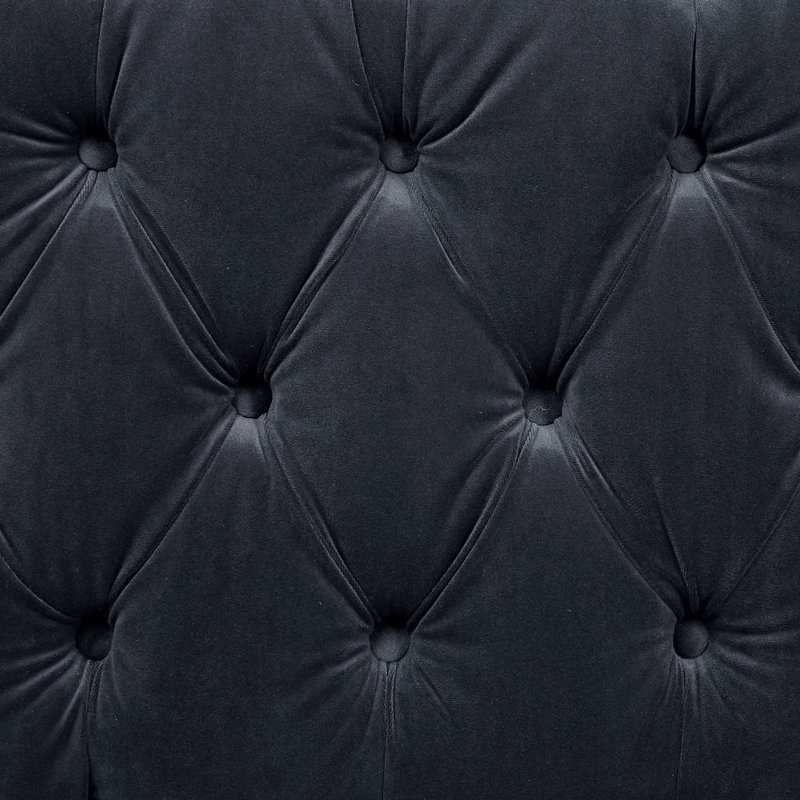 Fauteuil en velours gris anthracite Ansario