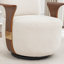 Fauteuil demi-tonneau pivotant avec accoudoirs en bois Kasia-1279450954