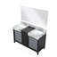 Meuble-lavabo double noir et gris 55 po X P 22 po D, dessus en marbre gris château et Miroir-1262649480