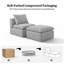 Ensemble fauteuil d'appoint et repose-pieds compressés, fauteuil moderne à assise profonde avec ressorts ensachés et coussin assorti, gris pâle-134056476
