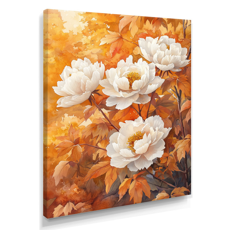 Bodiam - impressions sur toile florales, H 32 po x l 16 po, Ne s'applique pas, Toile tendue