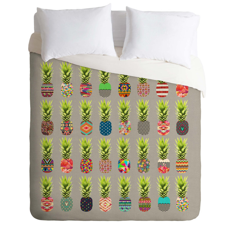 Bianca Polyester Floral Duvet Cover, Queen Duvet Cover + 2 Standard Shams