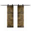 Porte de grange coulissante double en bois de pin avec trousse de quincaillerie Castle Series-86924724-60983666