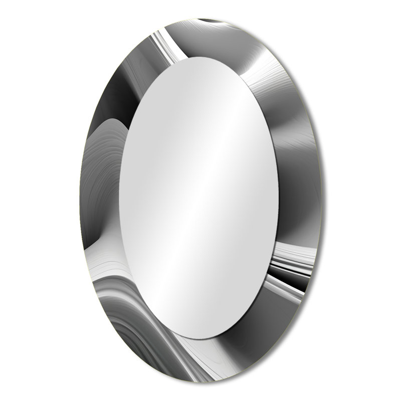 Miroir mural blanc noir infini ondulé - blanc, 36 po x 24 po