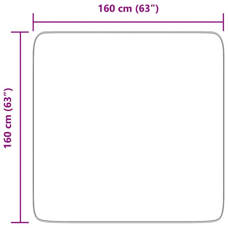 Solid Colour Area Rug, Square 160cm