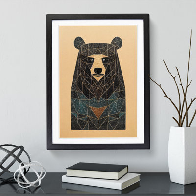 Contemporary Bear No.1 Abstract - Framed Print