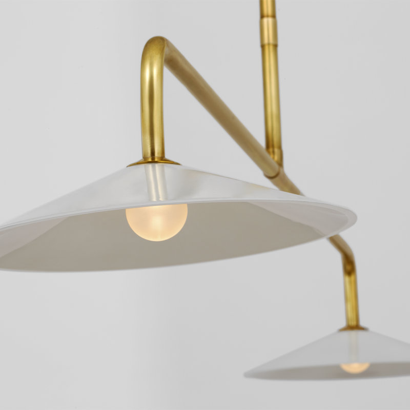 Amber Lewis Ponce 62" Linear Pendant, Hand-Rubbed Antique Brass, White