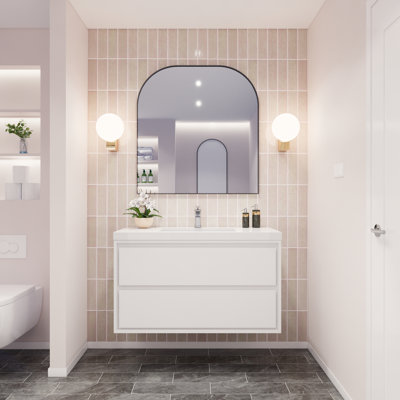 Azden 42" Wall-Mounted Single Bathroom Vanity Set
