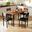 Ensemble de salle à manger 5 pièces pour 4 tables de cuisine rondes 47 po 4 tabourets avec plateau en bois