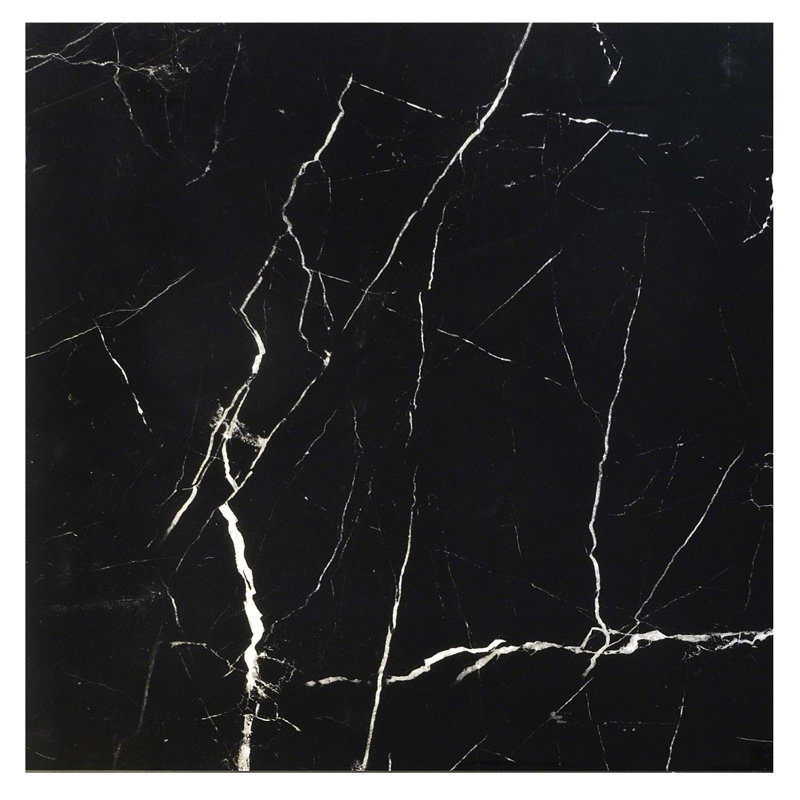 Marble Tech 24x24 Polished Nero Marquina Look Porcelain Tile