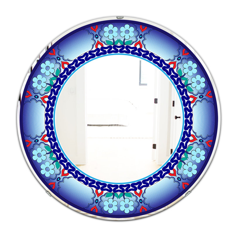 Miroir d'appoint mural Royal Flowers and Zigzags, H 23,6 po x l 23,6 po
