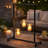 Decorative Candle Holder With 3 Hanging Glass Jars, 21 Inch Matte Black