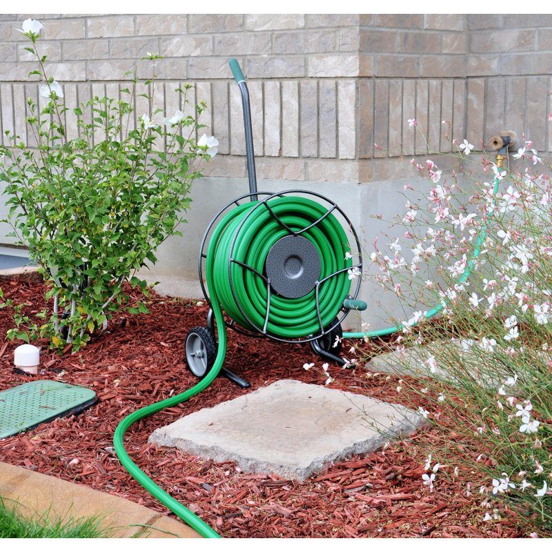 Yard Butler Compact Steel Garden Hose Reel Cart - 100'