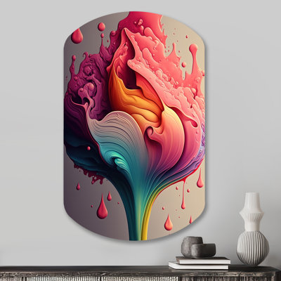 Estevez - art mural asymétrique en métal tulipe cylindrique
