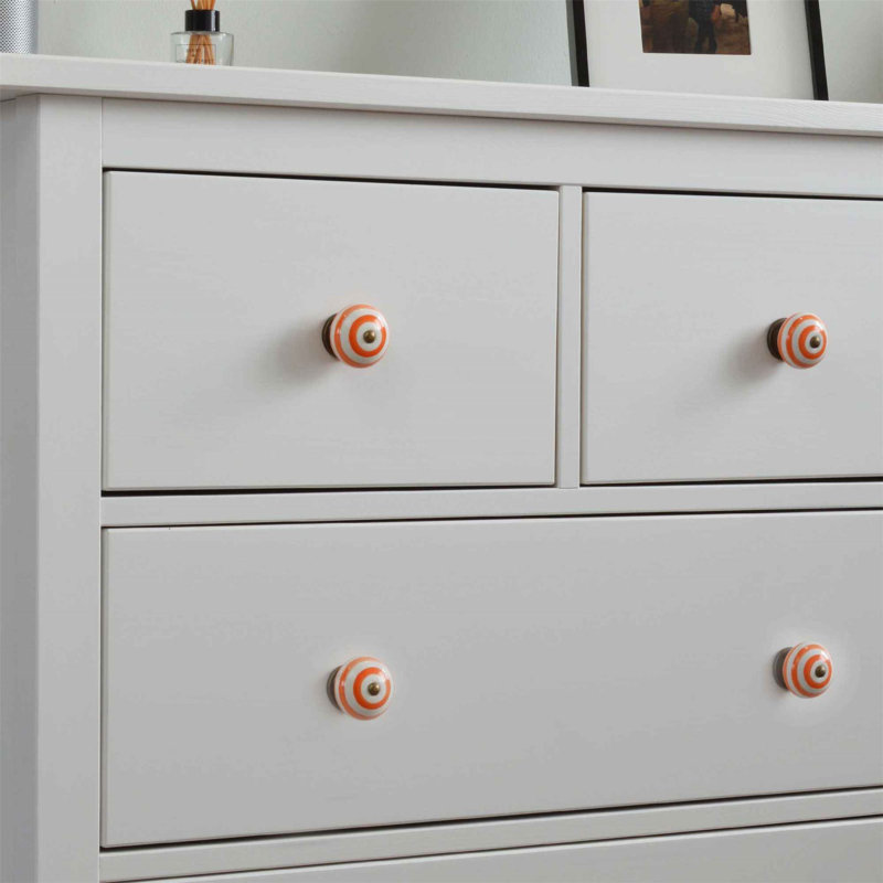 Nicola Spring - Round Ceramic Cabinet Knobs, Orange