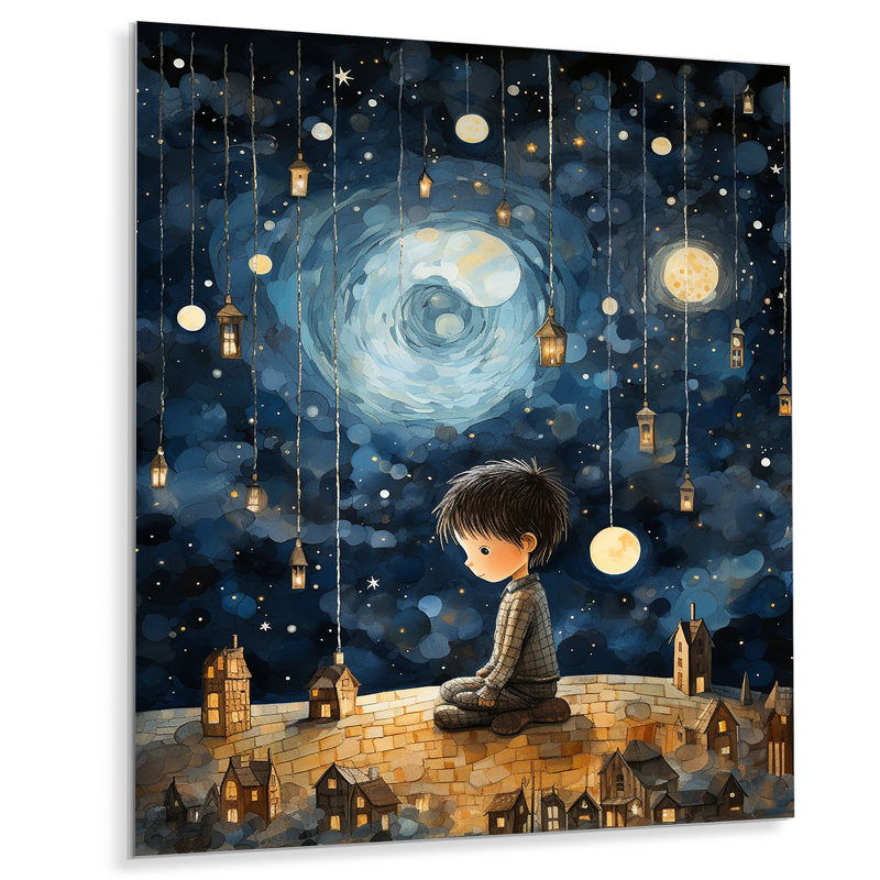 Childs Moonlight Nursery 4 - Art mural en métal pour enfants, H 32 po x l 24 po x P 1 po