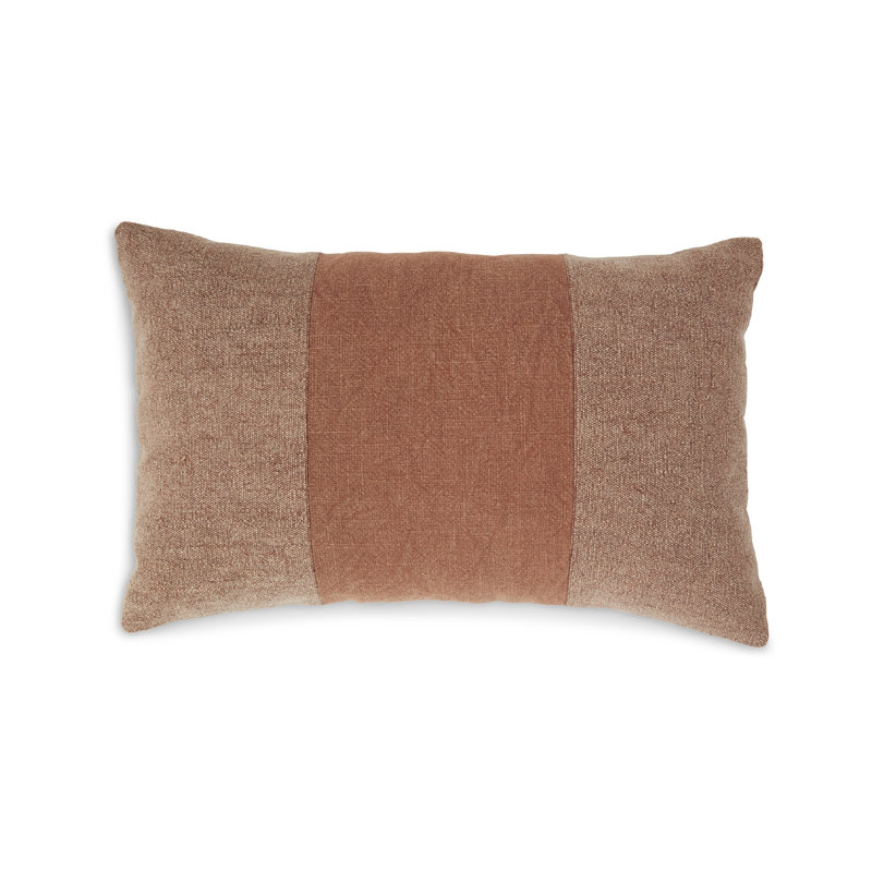 Striped Cotton Reversible Throw Pillow, Orange