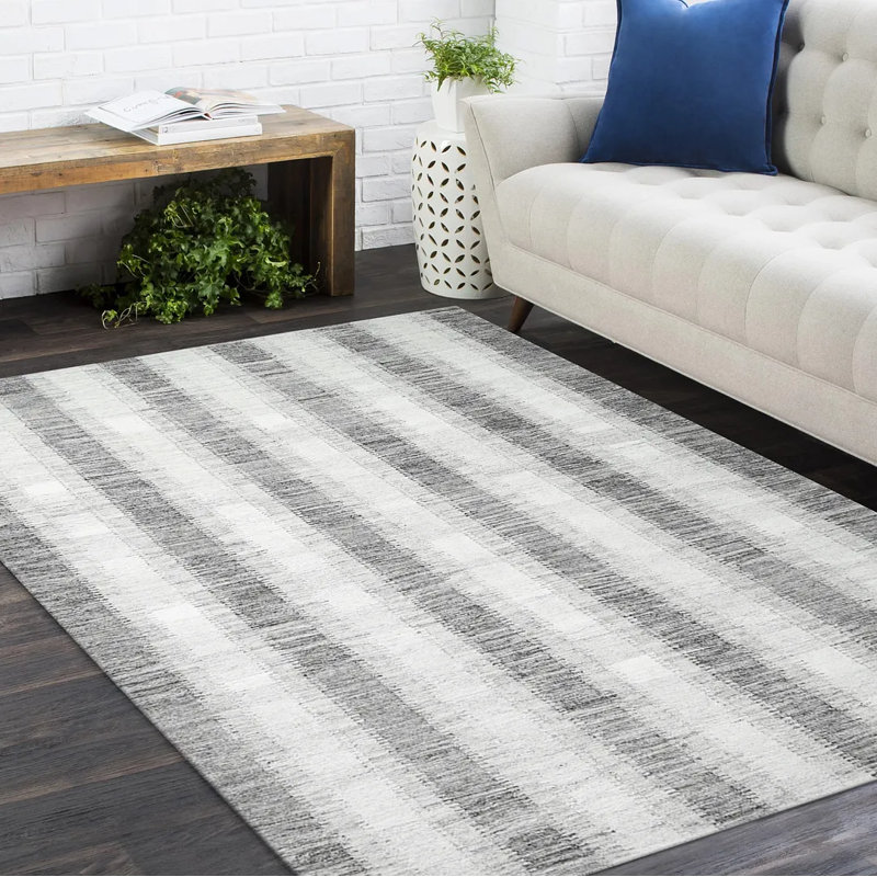 Viceme Hand Knotted Tencel Geometric Indoor Rug, Rectangle 8' x 10'