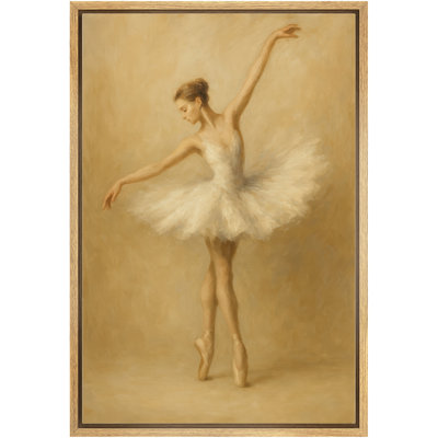 «Graceful Ballet Dancer Classical Pose Scene», reproduction d'art sur toile encadrée