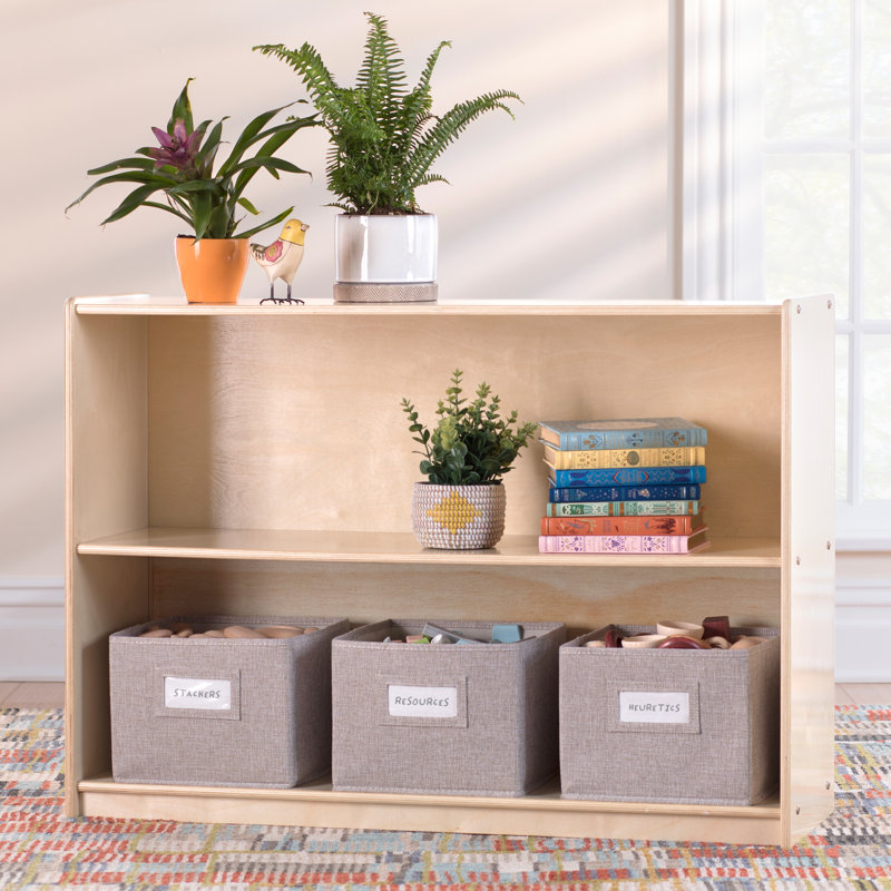 EdQ Essentials 2-Shelf Open Storage, Natural, 30" H x 13" W x 42" D