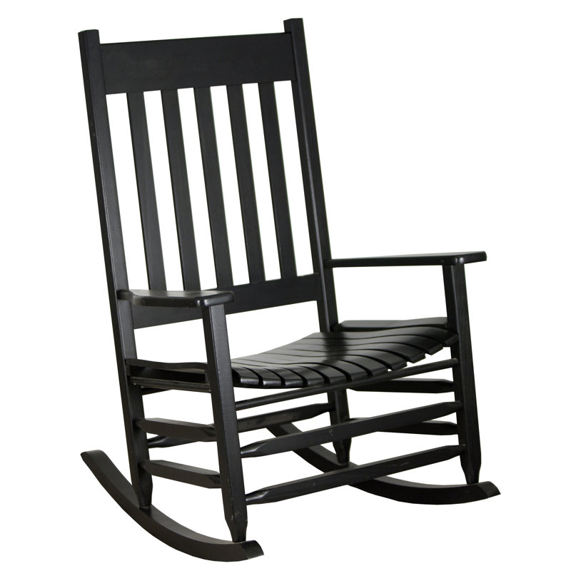 Chaise en bois massif avec coussins Plantation, Géant, Noir
