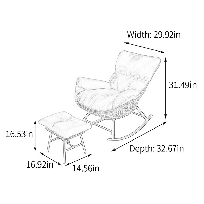 Chaise berçante décontractée Home, Gris, Gris clair