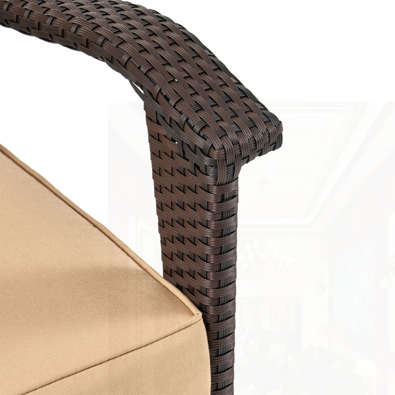 Fauteuil club d'extérieur, Coussin brun clair / structure brune