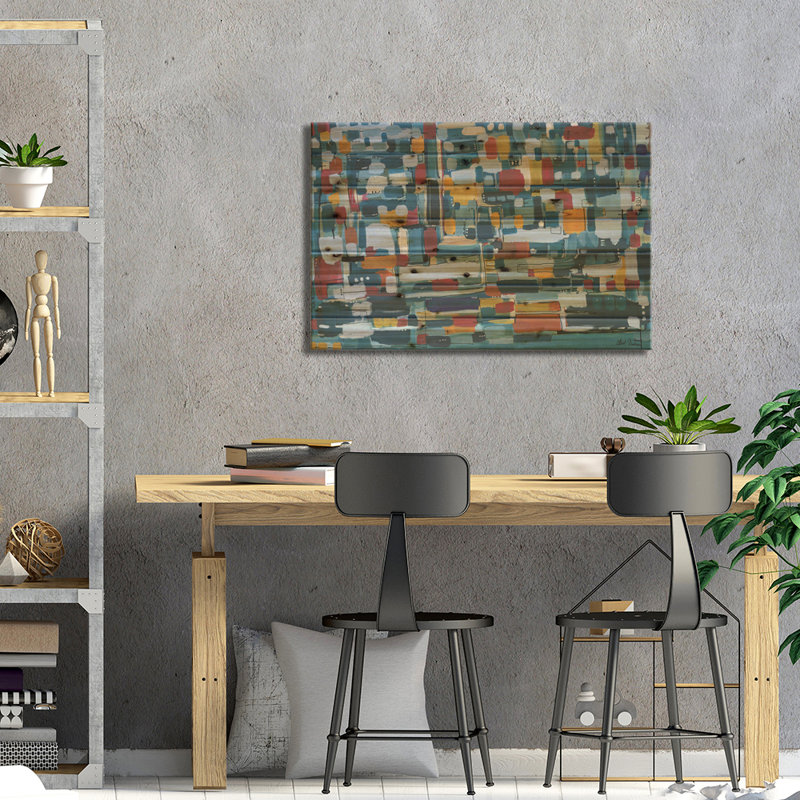 «Modern Theory» par Leah Nadeau - impression sur bois sans cadre, H 18 po x l 26 po x P 1,5 po