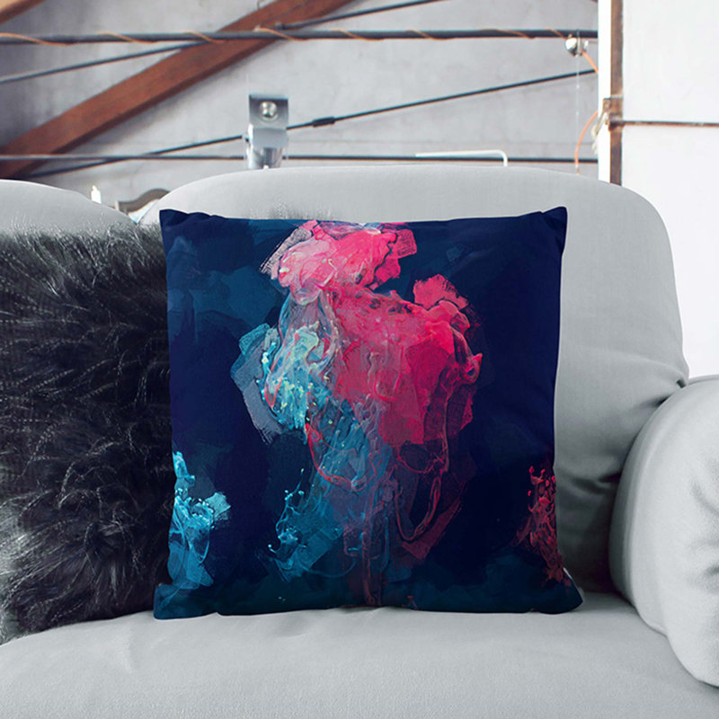 Square Cushion, 40cm H x 40cm W x 15cm D, Stone