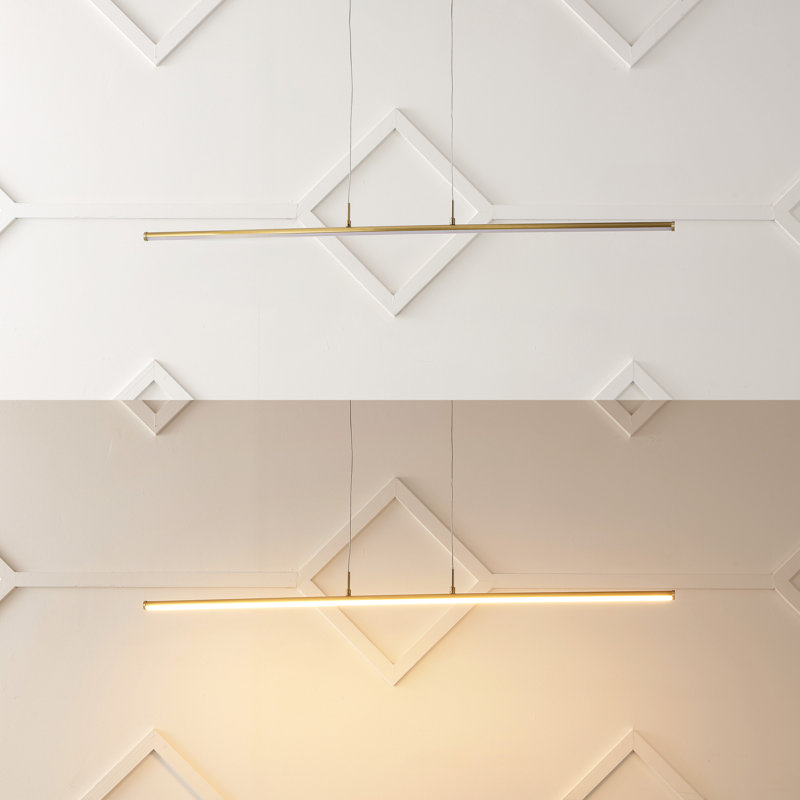Denison 1 - Light LED Kitchen Island Pendant, Brass Gold